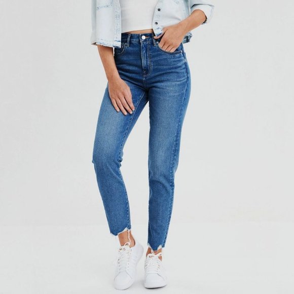 American Eagle Outfitters Denim - NEW American Eagle Mom Jean Raw Hem Medium Wash 0